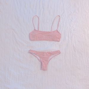 Light Pink Dalmatian Spotted Bikini | Size: Small